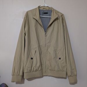 Le31 Tan Full Zip Khaki Harrington Jacket Coat Bomber Golf Size L New With Tags